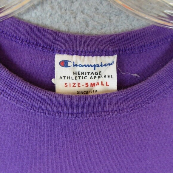 Champion Shirt Adult Small Purple Long Sleeve Triple Script Embroidered Heritage - Picture 3 of 8